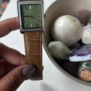 Brand new Unisex tan/light brown leather Breda watch with Japan movement